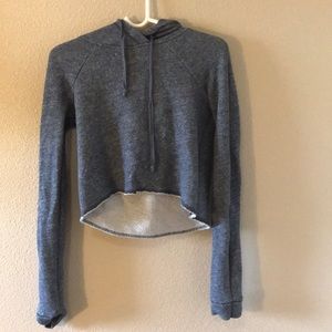 Cropped hollister heather navy hoodie